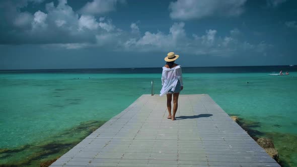 Playa Lagun Beach Cliff Curacao Beautiful Tropical Bay with White Sand and Blue Ocean Curacao alt