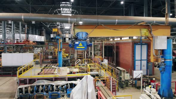 Modern Industrial Factory Interior, Wide Angle View. alt