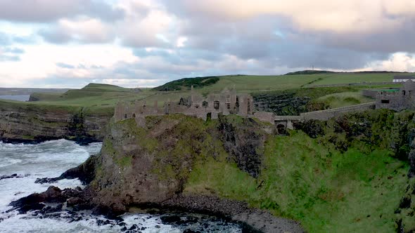 Aerial View of Dunluce Castle County Antrim Northern Ireland alt