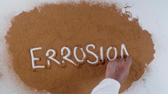 Hand Writes On Soil  Errosion alt
