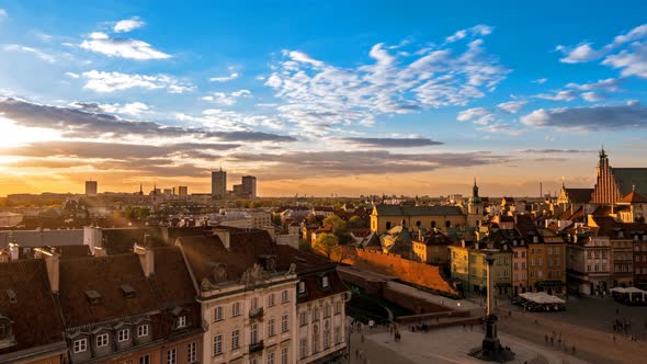 Aerial View of the Old Town in Warsaw alt