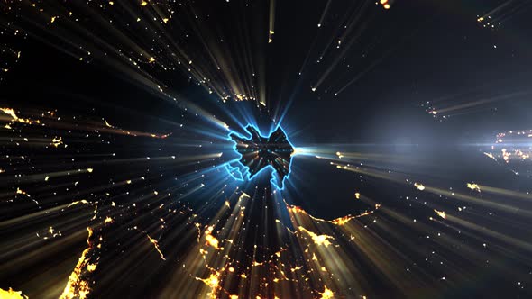 Realistic Earth Night Shining Country Azerbaijan alt