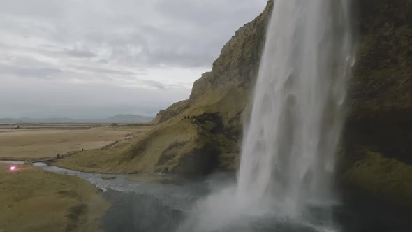 Seljalandfoss Waterfall in Super Slow Motion