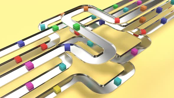 Parcel Sort Line Product Distribution Logistics Center AI Intro Able to Loop Seamless alt