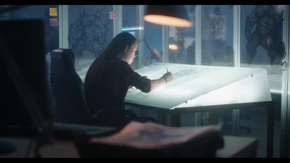 Young Graphic Designer Drawing Concept Art alt