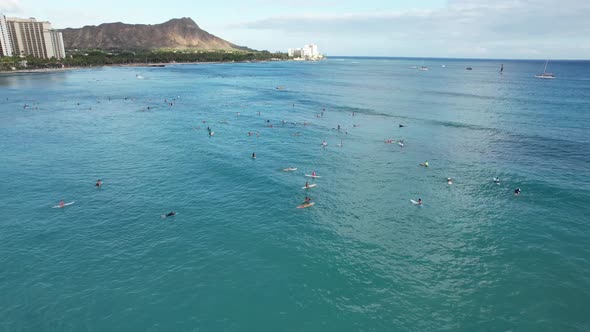 Waiting For A Wave At Waikiki Beach 4 K