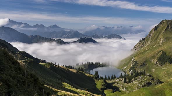 Timelapse of Lake Seealp, Oberstdorf, Allgaeu Alps, Bavaria alt
