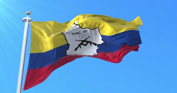 Revolutionary Armed Forces of Colombia Flag alt