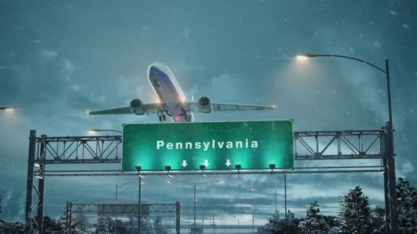 Airplane Take Off Pennsylvania in Christmas alt