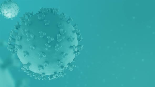 Coronavirus ( Covid - 19 ) Looped turquoise Background -  Version 2