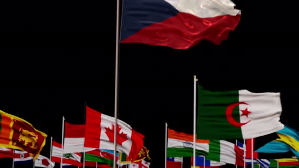 Czech Republic Flag With World Flags In Alpha Channel