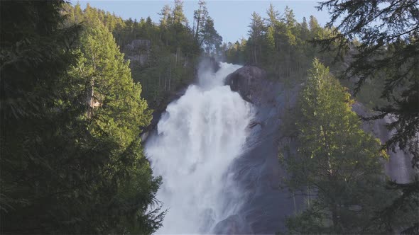 View of Shannon Falls and Water Rushing Down the Canyon alt