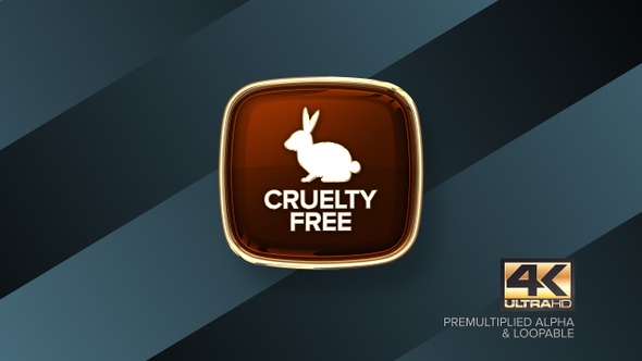 Cruelty Free Rotating Badge 4K Looping Design Element