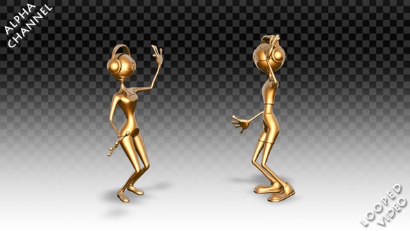 Gold Man and Woman - Dance Jump Pack alt