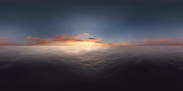 Sunset Ocean Aerial 360 VR