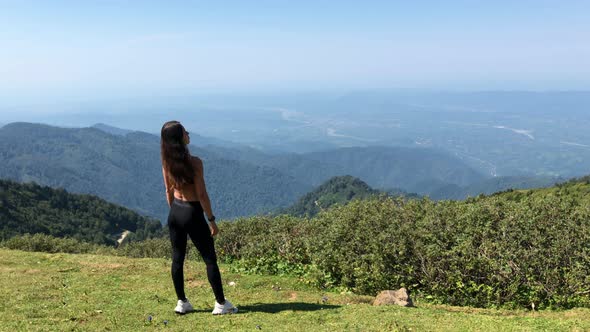 Woman Enjoying Mountain View