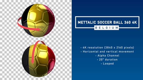 Metallic Soccer Ball 360º 4K - Belgium