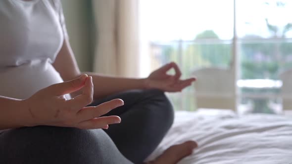 Happy Pregnant Woman and Expecting Baby at Home alt