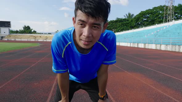 Sportsman Resting After Running alt