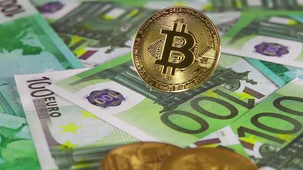 Bitcoin Falls on Many Euro Banknotes