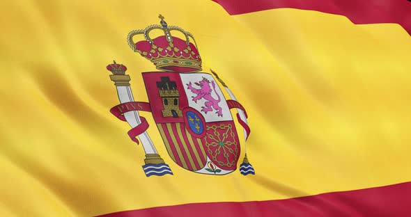 The Emblem of Spain Flag Animation