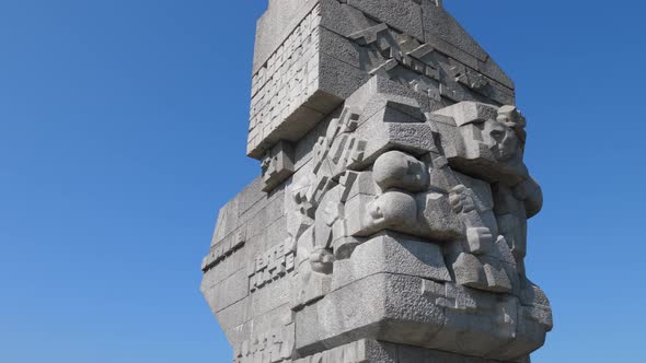 Westerplatte monument in Gdansk, Poland, where second world war started in 1939 alt