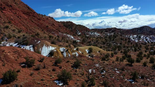 Aerial view of vermillion cliffs utah with a fresh dusting of snow. alt