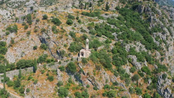 Ancient Church Our Lady of Remedy on the Hill in Montenegro alt