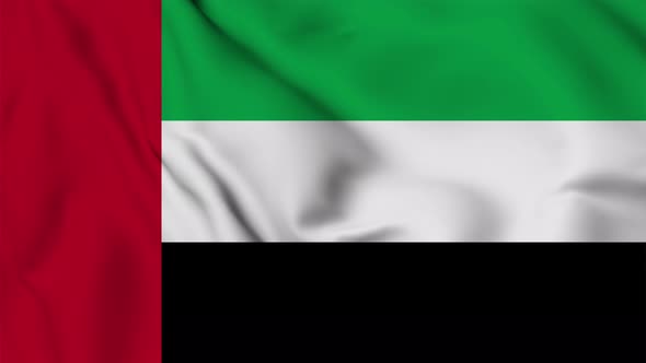 The United Arab Emirates flag seamless closeup waving