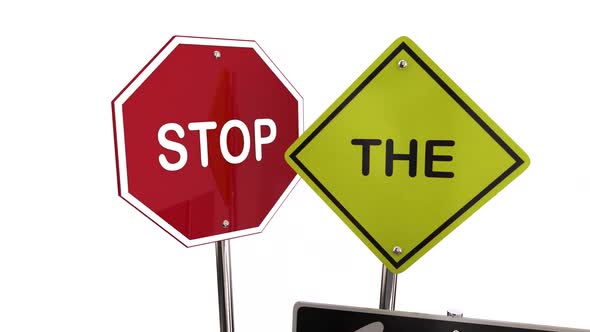 Stop The Spread Virus Infection Safety Measures Road Signs 3d Illustration alt
