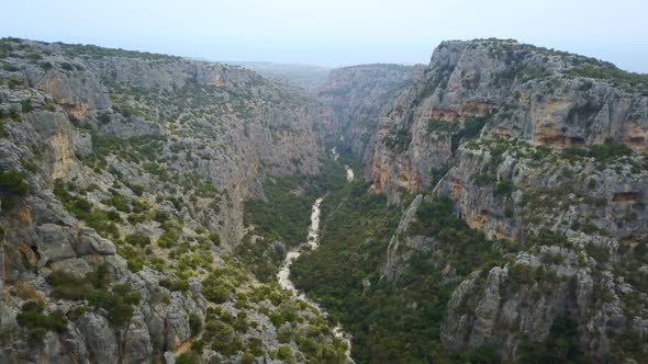 Flying Over Canyon, Nature Landscape View, Adamkayalar, Silifke, Mersin, Turkey