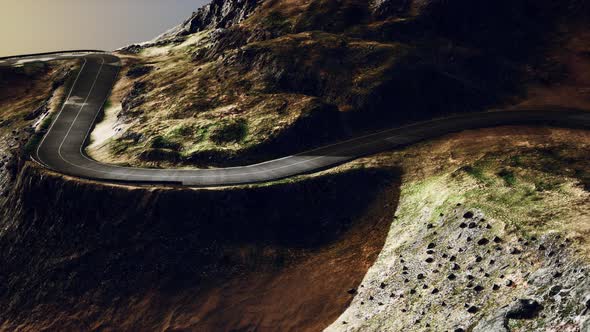 Empty Winding Road Towards the White Sands alt