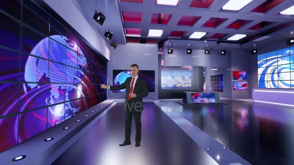 3D Virtual Tv Studio News B9020 alt