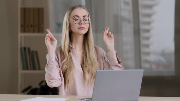 Caucasian Millennial Student Girl Worker User Gamer Business Woman Sits at Home Office with Laptop alt