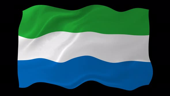 Sierra Leone Flag Wavy National Flag Animation