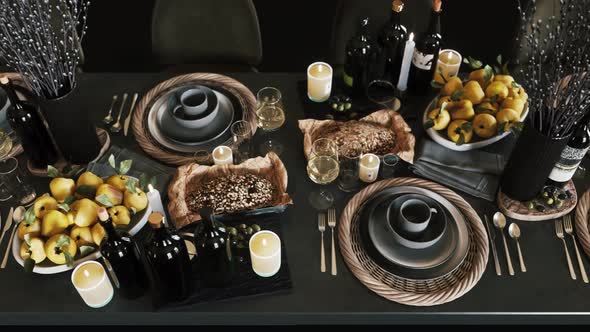 Festive Table With Beautiful Dishes alt
