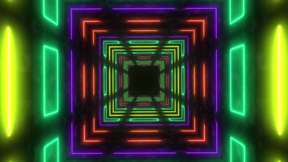 Animated Looping Neon Tunnel