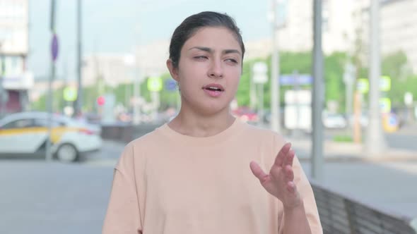 Portrait of Sleepy Indian Woman Yawning alt