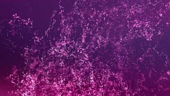 Abstract Purple Violet Pink Particle Background Loop in Molecule Chain Concept Style