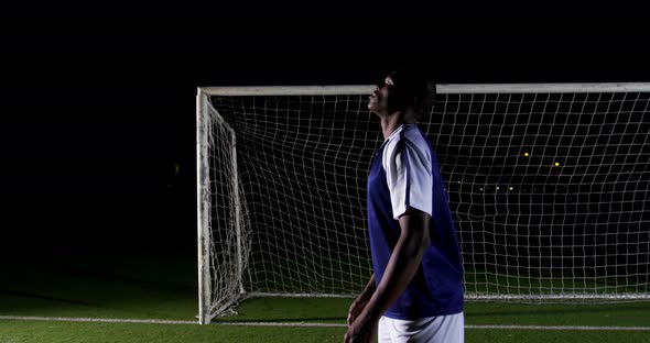 Soccer player kicking the ball 4k alt