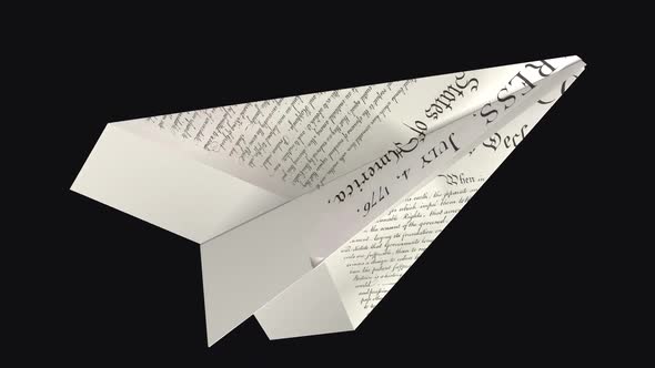 Paper Plane - US Declaration - Side Angle - II - Transparent Loop