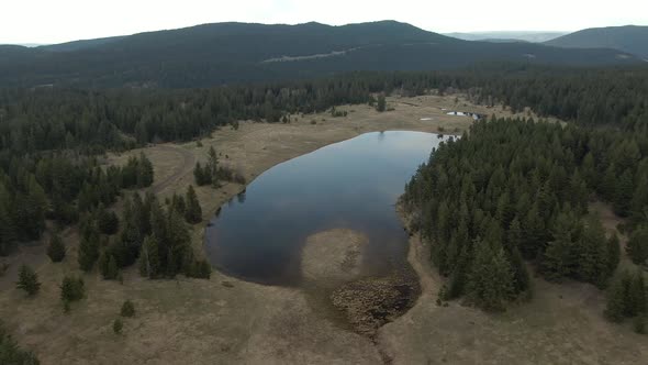 Aerial Panoramic View of a Lake in the Canadian Landscape alt