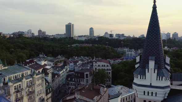 Historical East Europe Town with Catolic Church alt