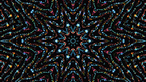Beautiful abstract kaleidoscope that shines, a radiant light that regulates the subtle movements