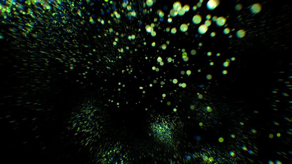 Abstract Green Particles Background 4K