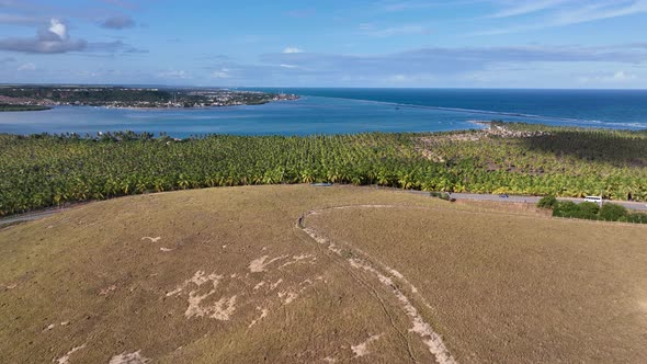 Gunga Beach tourism landmark at Maceio Alagoas Brazil. Relaxation scenery. alt