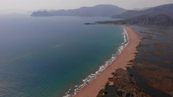 Aerial View of Istuzu Beach Spawning Site of Red Data Book Relict Loggerhead Turtles Caretta Caretta alt