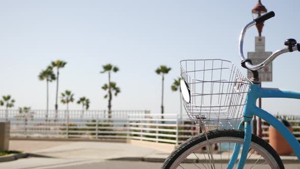 Bicycle Cruiser Bike By Ocean Beach California Coast USA