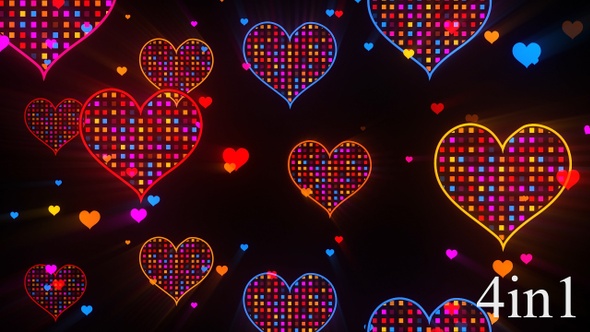Neon Hearts Background Pack alt