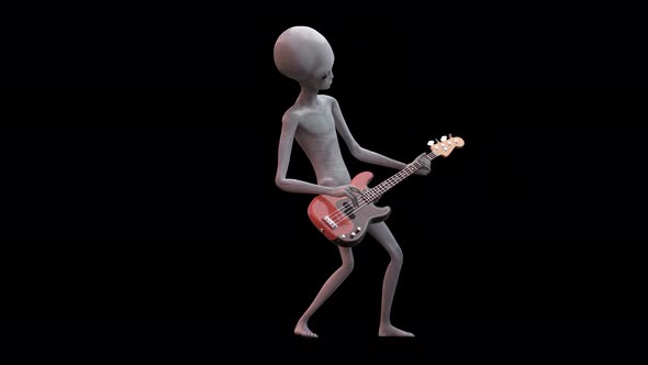 Alien Playing Bass Guitar 2